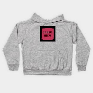 Carpe Diem - Latin Phrase in Viva Magenta Kids Hoodie